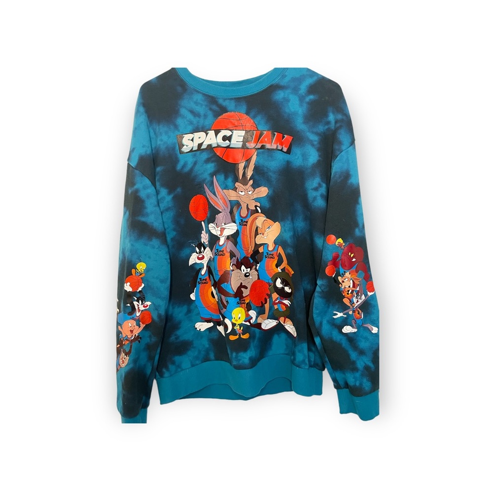 Space Jam Looney Tunes Blue Tiedye Crewneck